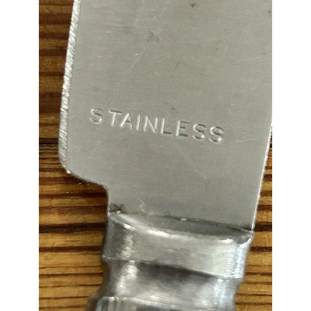 Diamond Silver Co DS20 Stainless Flatware Dinner Knives Set of 9 USA Art Deco